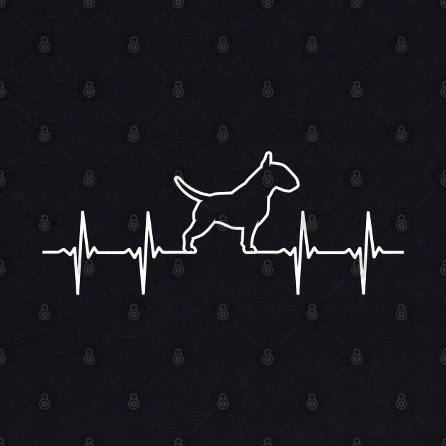 Bull Terrier Heartbeat Cute Dog Lover Design by PugSwagClothing